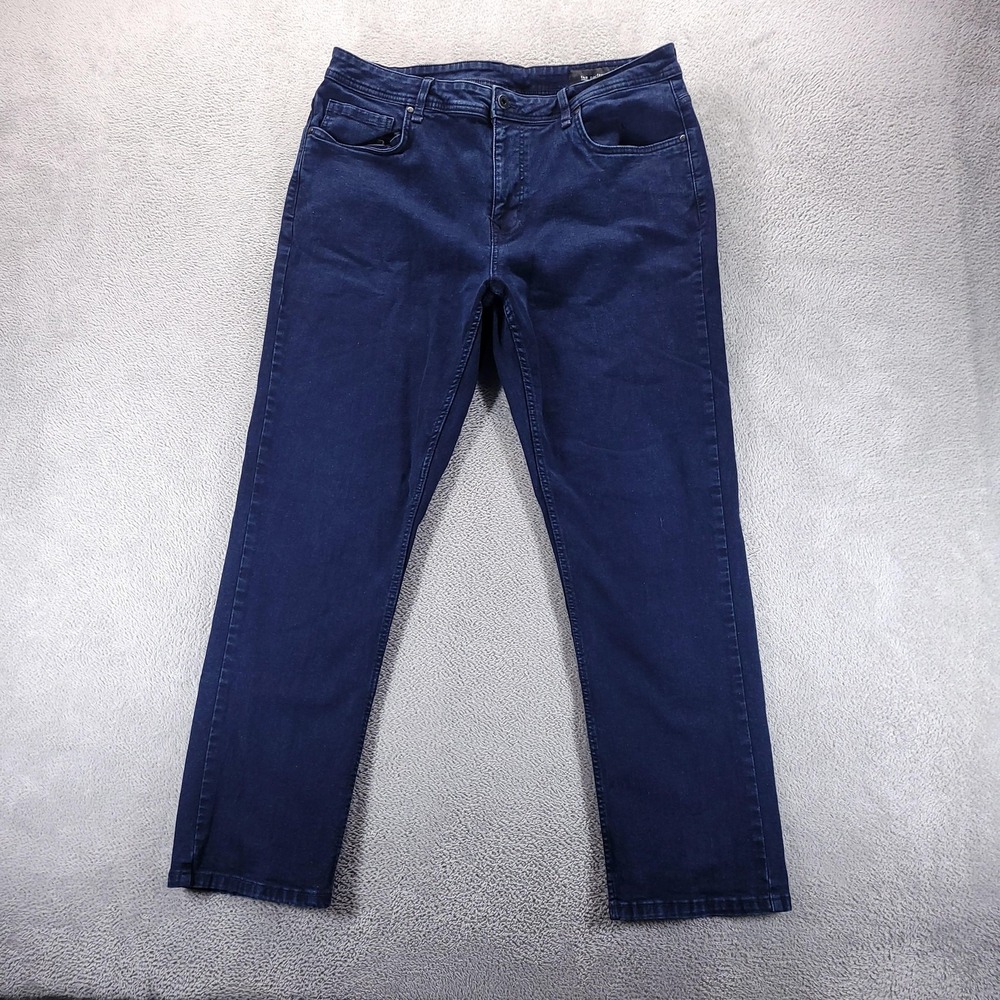 The Perfect Jean NYC Jeans Mens 38x32 Blue Athletic Fit Tapered Stretch Denim